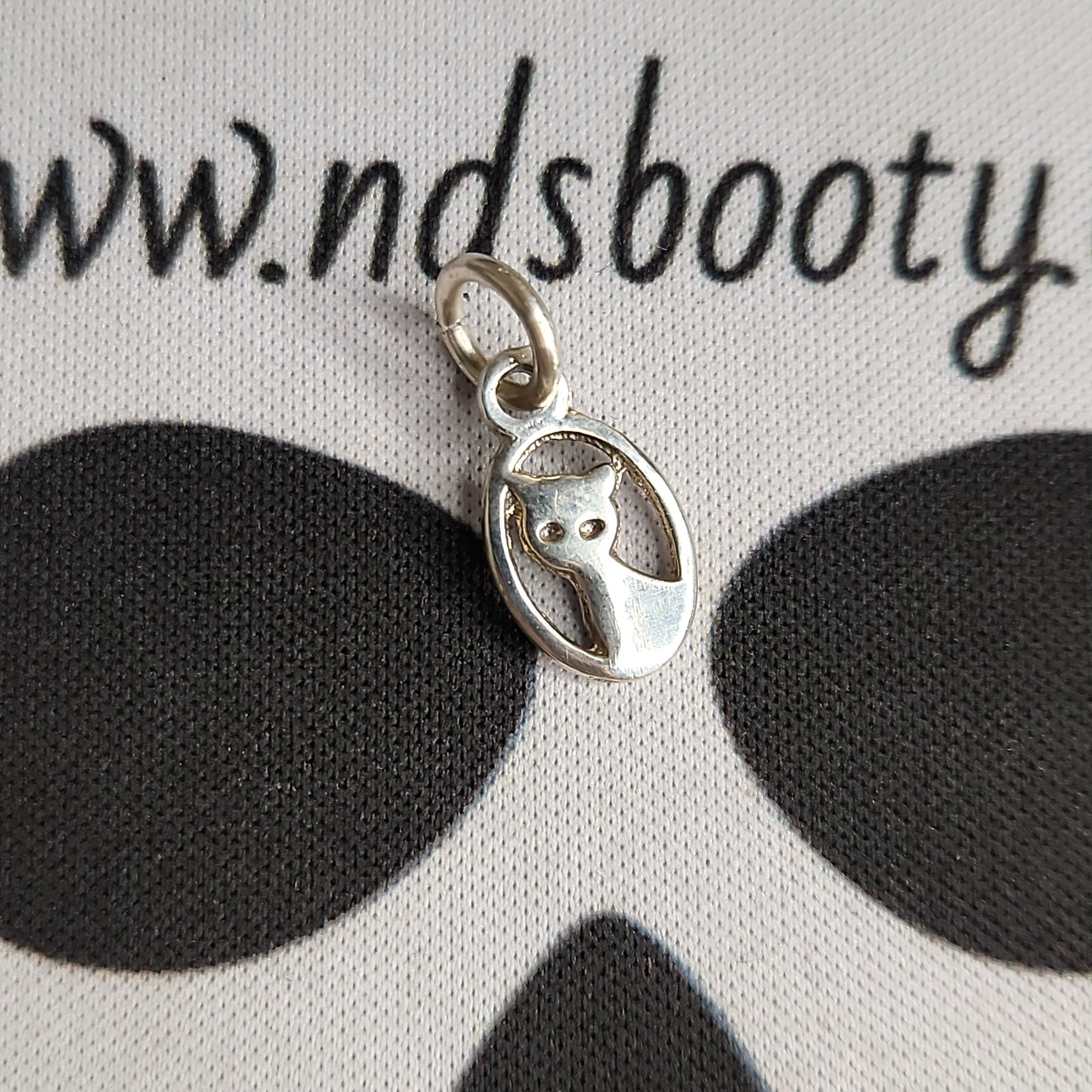 .925 Kitty Silhouette Charm - Handcrafted