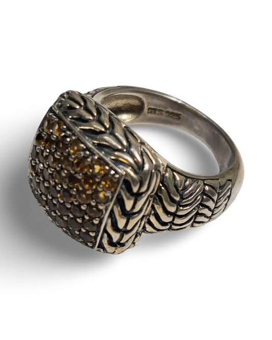 Sz 6 sterling and citrine STS marked