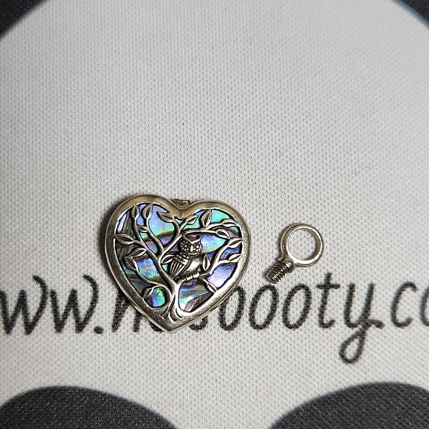 .925 Owl & Mother of Peal Urn Pendant