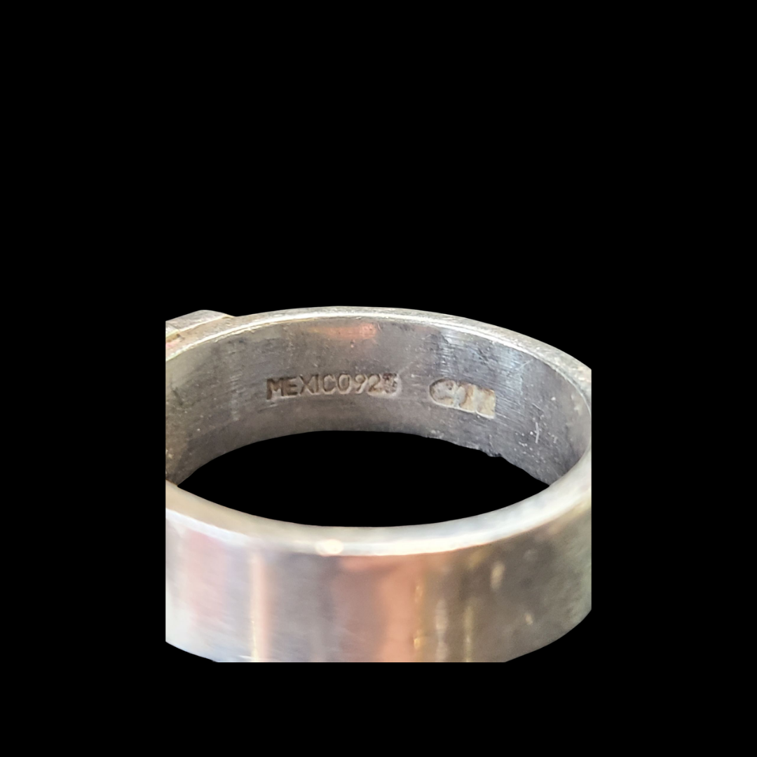 .925 Sterling Silver Belt Buckle Ring